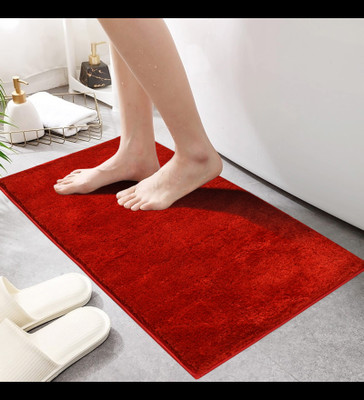 Chhogli Microfiber Door Mat(Red, Large)