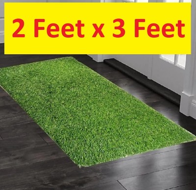 COMFY HOME Artificial Grass Door Mat(Green, Large)