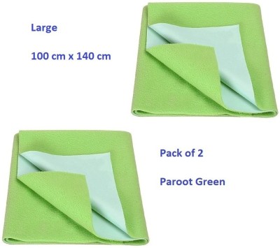 Mintorsi Cotton Baby Bed Protecting Mat(Parrot Green, Large, Pack of 2)