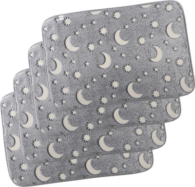 HOMESTIC by Kuber Industries Polyester Door Mat(Grey, Free, Pack of 4)
