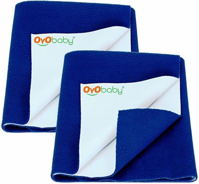 Oyo Baby Cotton Baby Bed Protecting Mat(Royal Blue, Large, Pack of 2)