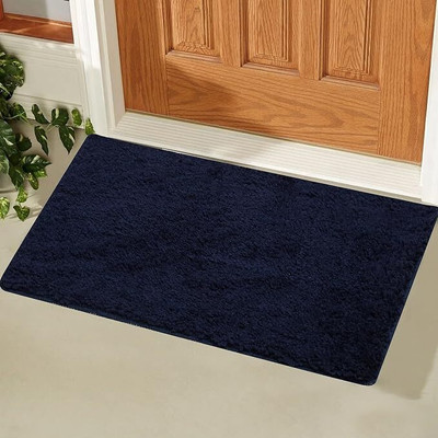 MAA HOME CONCEPT Microfiber Bathroom Mat(Blue, Medium)