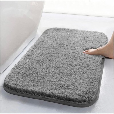 GBL COLLECTION Microfiber Bathroom Mat(Grey, Medium)