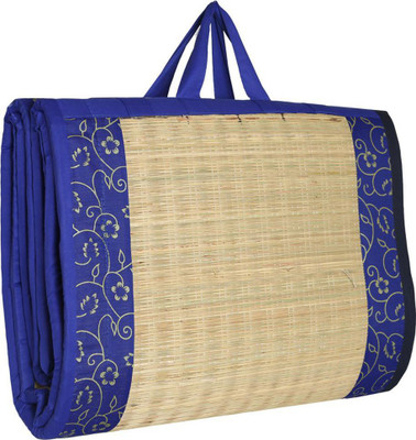 Kala Darshan Crafts Bazaar Cotton Chatai Mat(Blue, Extra Large)