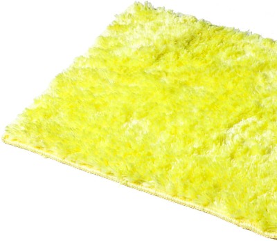 Crown Home Microfiber Bathroom Mat(Yellow, Medium, Pack of 2)