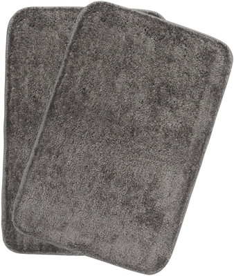 MAA HOME CONCEPT Microfiber Bathroom Mat(Grey, Medium, Pack of 2)