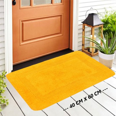 SKYAERON10 Cotton Floor Mat(Golden Yellow, Medium)