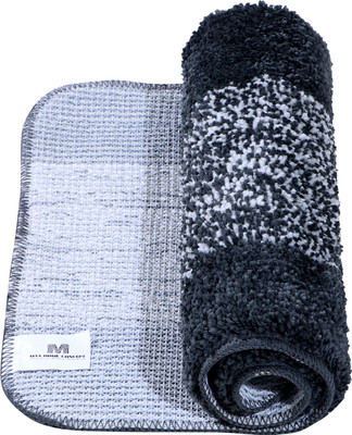 MAA HOME CONCEPT Microfiber Bathroom Mat(Grey, Medium)