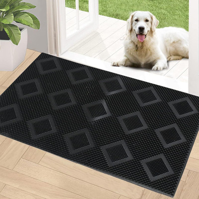Gorofy PVC (Polyvinyl Chloride) Toilet Lid Mat(dark black, Large)