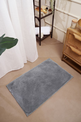 RALIA HOMES Microfiber Bathroom Mat(Grey, Medium)