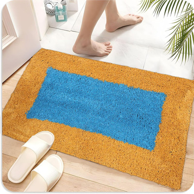 AAZEEM Cotton Door & Floor Mat(Orange, Free)