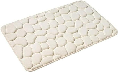 Krevia Polyester Door Mat(White, Medium)