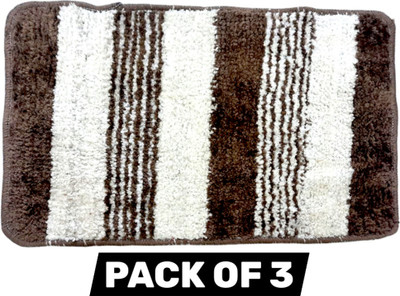 Praaj Microfiber Door Mat(varicoloured, Pack of 3, Medium)