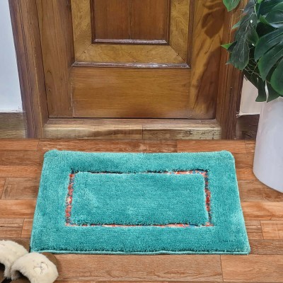 MAA HOME CONCEPT Cotton, Microfiber Door Mat(Turquoise, Medium)