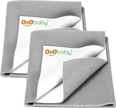 Oyo Baby Cotton Baby Bed Protecting Mat(Grey, Small, Pack of 2)