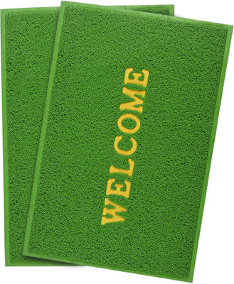 KUBER INDUSTRIES Rubber Door Mat(Green, Large, Pack of 2)