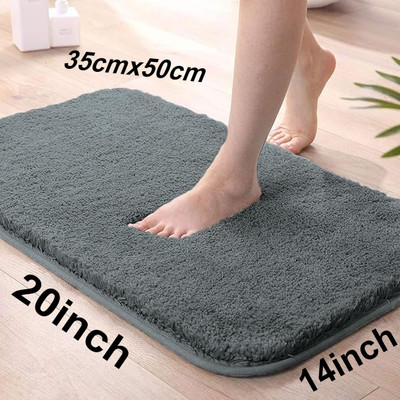 RJVT Microfiber Bathroom Mat(Grey, Medium)