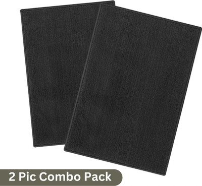 Snug Step Microfiber Door Mat(Gray, Medium, Pack of 2)