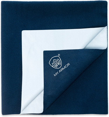 MY ARMOR Cotton Baby Bed Protecting Mat(Navy Blue, Medium)