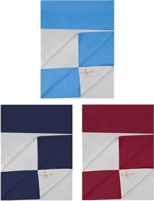 HS DESIGNING DREAMS Cotton Baby Bed Protecting Mat(Navy Blue, Maroon, Firozi, Small, Pack of 3)