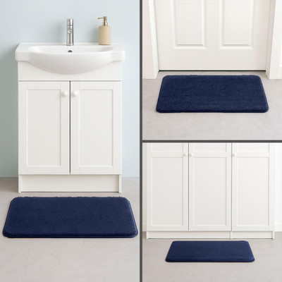 Draaevion Polyester Door Mat(Navy Blue, Medium)