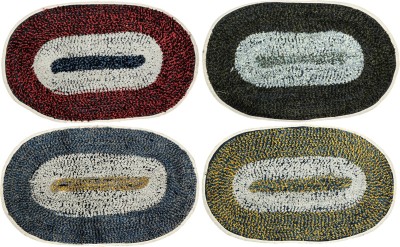 KUBER INDUSTRIES Cotton Door Mat(Multicolor, Free, Pack of 4)