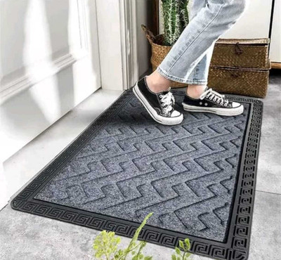 TICOLO Rubber Door & Floor Mat(Rib-Grey, Medium)