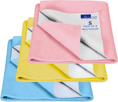 Bluwaves Cotton Baby Bed Protecting Mat(Multicolor, Pack of 3, Small)