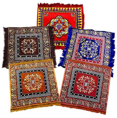 S K trading Velvet Prayer Mat(Multicolor, Medium, Pack of 5)