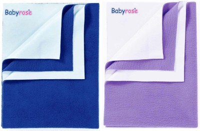 Babyrose Cotton Baby Bed Protecting Mat(Dark Blue+Purple, Small, Pack of 2)