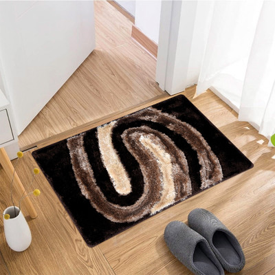 KUBER INDUSTRIES Microfiber Door Mat(Dark Brown, Medium)