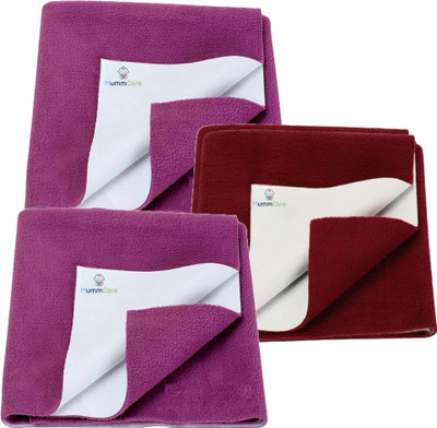 MummCare Cotton Baby Bed Protecting Mat(Purple, Purple, Maroon, Pack of 3, Small)
