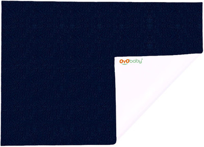 Oyo Baby Cotton Baby Bed Protecting Mat(Dark Blue, Medium)