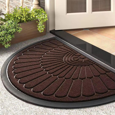 Shoppingzone PP (Polypropylene), Rubber Door Mat(Flower-Brown-D, Extra Large)