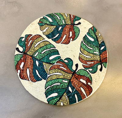 PPP Round Pack of 1 Table Placemat(Multicolor, Polyester)