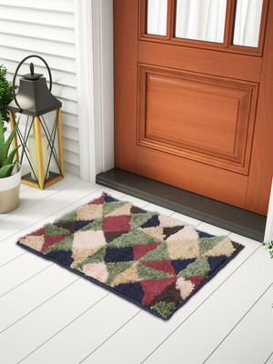 Fabinaliv Polycotton Door Mat(Green, Medium)