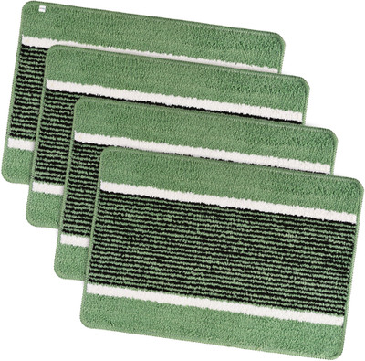 HOMESTIC by Kuber Industries Microfiber Door Mat(Green, Medium, Pack of 4)