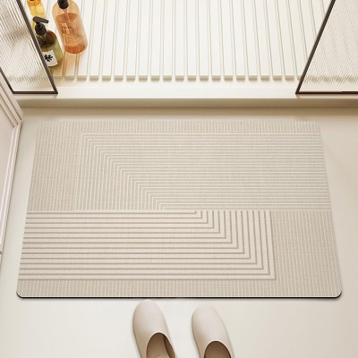 HOUSE OF QUIRK Rubber Bathroom Mat(White, Free)