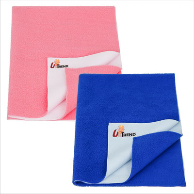 UpTend Cotton Baby Bed Protecting Mat(PINK, BLUE, Pack of 2, Small)