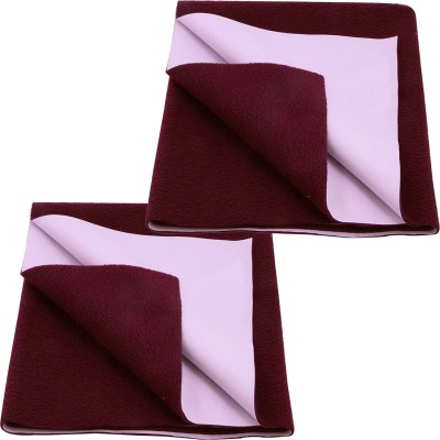 Cashmera Cotton Baby Bed Protecting Mat(Maroon, Small, Pack of 2)