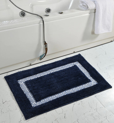 MAA HOME CONCEPT Microfiber Bathroom Mat(Blue, Medium)