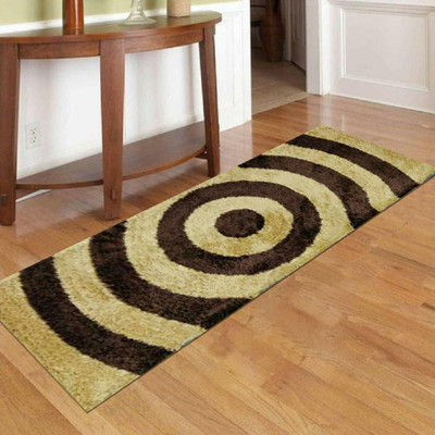 TURIYA Polyester Floor Mat(Brown, Medium)