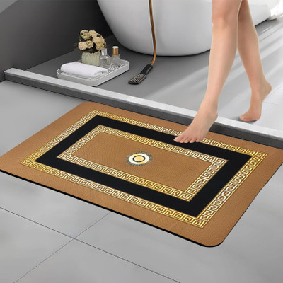 Dtex Rubber Bathroom Mat(Khaki, Medium)