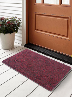Obsessions PVC (Polyvinyl Chloride) Door Mat(Rust and Black, Medium)