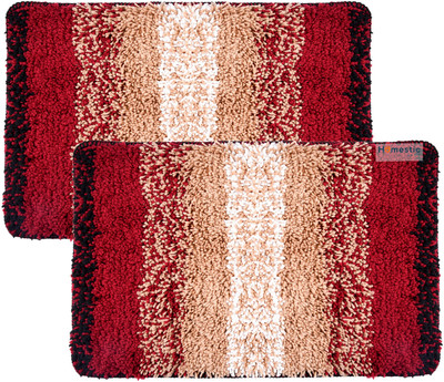 HOMESTIC by Kuber Industries Microfiber Door Mat(Cream, Medium, Pack of 2)
