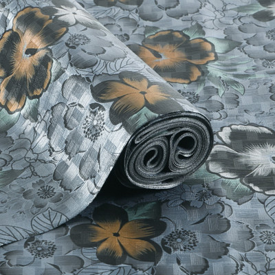 Heart Home PVC (Polyvinyl Chloride) Kitchen Mat(Black & Grey, Extra Large)
