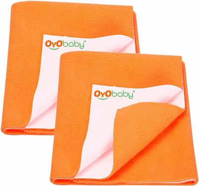 Oyo Baby Cotton Baby Bed Protecting Mat(Peach, Large, Pack of 2)