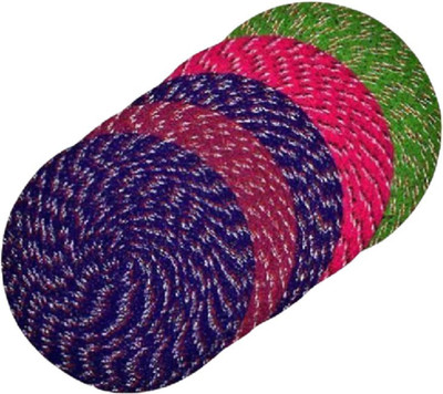CERVUS Cotton Door Mat(Multicolor, Pack of 5, Free)