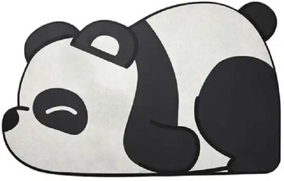 Dizaa Rubber, PVC (Polyvinyl Chloride) Bathroom Mat(Black & White, Large)