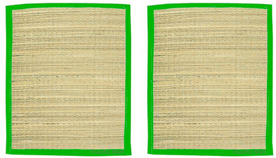 TGH Jute Prayer Mat(Green, Medium, Pack of 2)